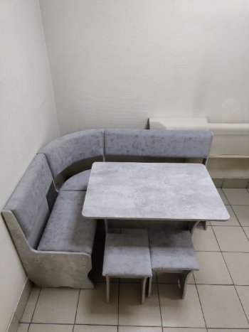 Кухонный уголок Миссия V велюр (цемент) в Карасуке - mebel154.com