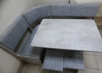 Кухонный уголок Миссия V велюр (цемент) в Карасуке - mebel154.com