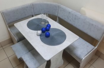 Кухонный уголок Миссия V велюр (цемент) в Карасуке - mebel154.com