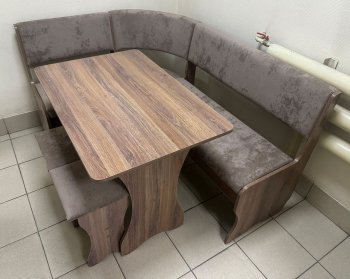 Кухонный уголок Миссия  V велюр(коричневый) в Карасуке - mebel154.com