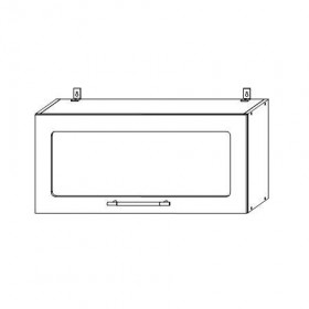 Капри ВПГС 800 шкаф верхний горизонтальный со стеклом в Карасуке - mebel154.com