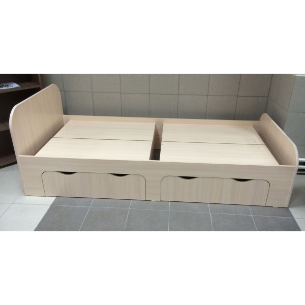 Кровать с ящиками на 900мм (Дуб выбеленный) в Карасуке - mebel154.com