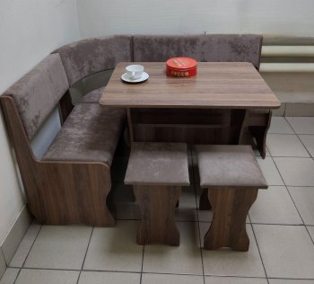Кухонный уголок Миссия  V велюр(коричневый) в Карасуке - mebel154.com