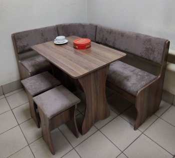 Кухонный уголок Миссия  V велюр(коричневый) в Карасуке - mebel154.com