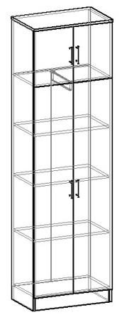 Машенька шкаф двухстворчатый комбинированный в Карасуке - mebel154.com
