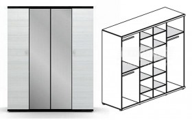 Шкаф 4-х дверный Гретта СБ-207 в Карасуке - mebel154.com