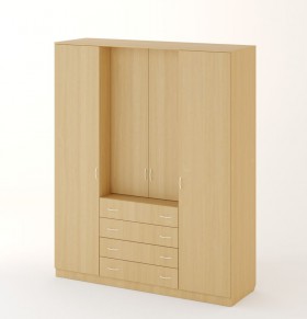 Шкаф распашной 4-х створчатый с 2 ящиками в Карасуке - mebel154.com