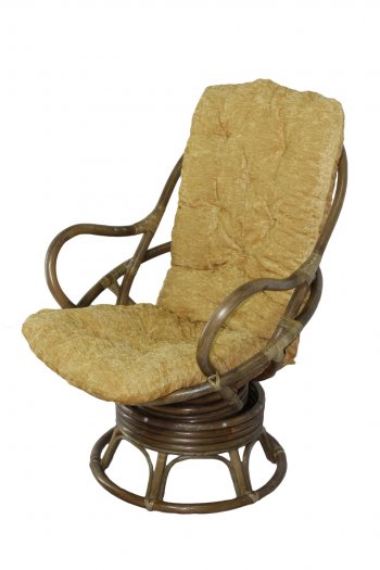 Кресло-качалка Swivel Rocker (Ротанг №6, ткань Mulan 152) в Карасуке - mebel154.com